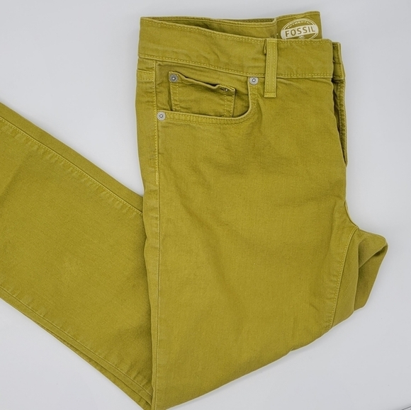 Fossil Ankle Green Denim Jean 32x27 - Picture 9 of 10